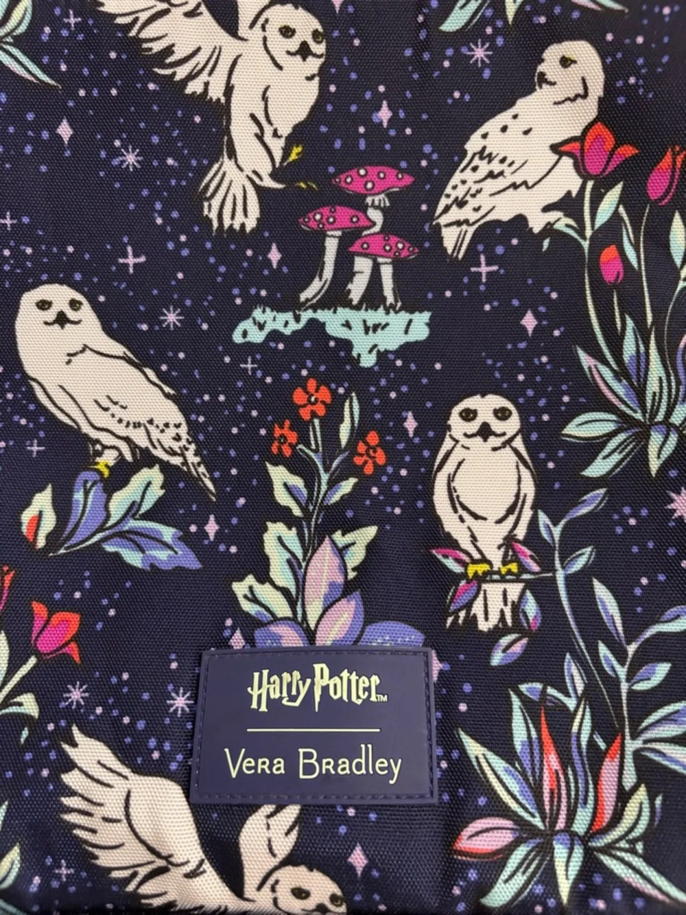 Vera Bradley Navy Owl Print Harry Potter Tote - Forbidden Forest - Picture 1 of 15